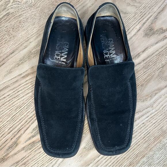 Vintage Gianni Versace Black Suede Loafers 90s Old Money Quiet Luxury Size 41 main image 10